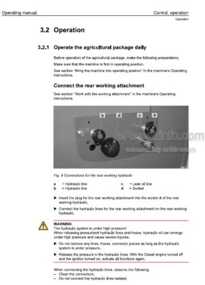 Photo 7 - Liebherr Operating Manual Agricultural Package Optional 9085460