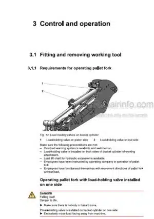 Photo 3 - Liebherr PG-SW33FEMII PG-SW-STICK-FEM-II PG-SW48FEM-II-III Operators Manual Pallet Fork 11827656