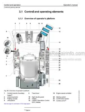 Photo 5 - Liebherr R945 1866 USA CAN Operators Manual Hydraulic Excavator 12257466 From SN 49672