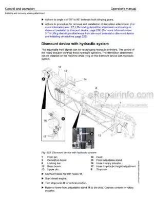 Photo 7 - Liebherr R950 Demolition 1467 1788 USA CAN Operators Manual Hydraulic Excavator 12214316 From SN 37540