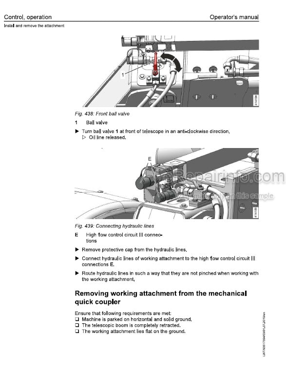Photo 1 - Liebherr T32-7 To T41-7 3AS 05FS 1665 To 1680 Operators Manual Telescopic Handler 93517394 From SN 15615