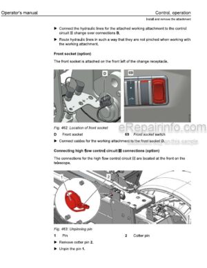 Photo 12 - Liebherr T32-7 To T41-7 4FS 05FS 1665 To 1680 Operators Manual Telescopic Handler 93517323 From SN 15603