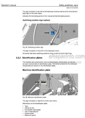 Photo 5 - Liebherr TL451-13 1435 Operating Manual Telescopic Handler 9087175 From SN 13512