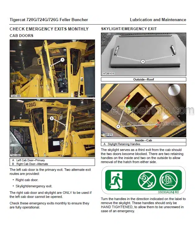 Photo 1 - Tigercat 720G 724G 726G Service Manual Feller Buncher 43587AENG