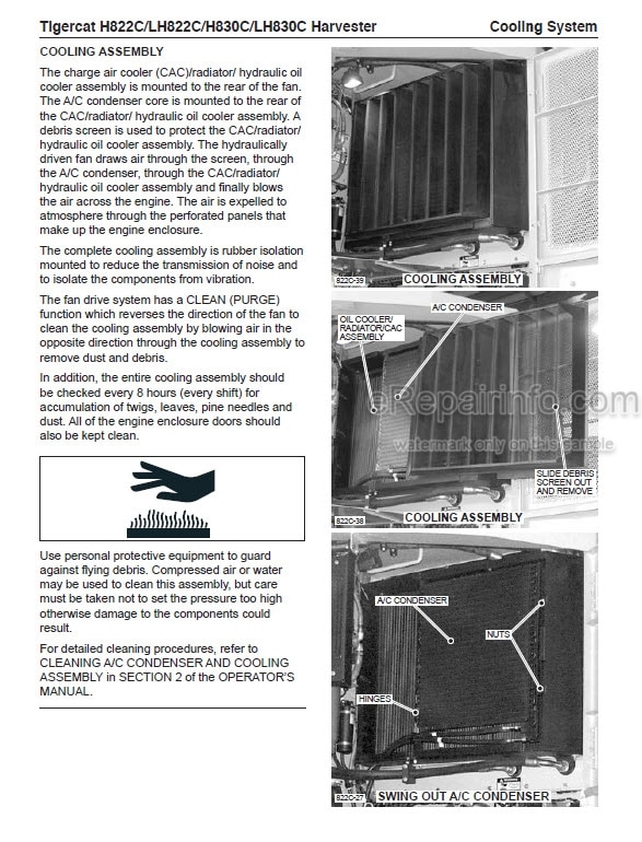 Photo 1 - Tigercat H822C LH822C H830C LH830C Service Manual Harvester 44485AENG