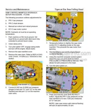 Photo 12 - Tigercat Operator And Service Manual Bar Saw Felling Head 38486AENG