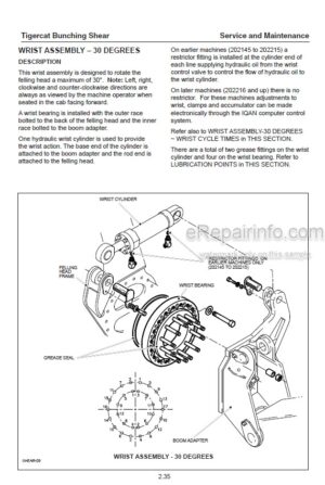 Photo 13 - Tigercat Safety Service Maintenance Manual Bunching Shear