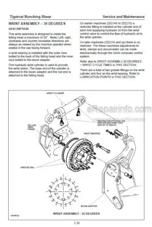 Photo 9 - Tigercat Safety Service Maintenance Manual Bunching Shear