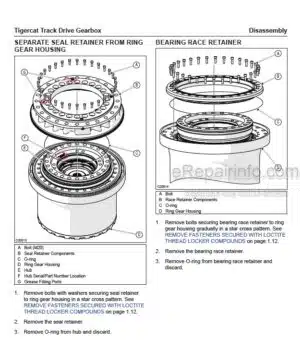 Photo 10 - Tigercat Service And Repair Manual Track Drive Gearbox 47735AENG