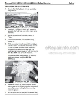 Photo 6 - Tigercat X822C LX822C X830C LX830C Service Manual Feller Buncher 44156AENG