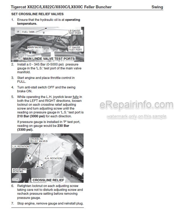Photo 1 - Tigercat X822C LX822C X830C LX830C Service Manual Feller Buncher 29529A
