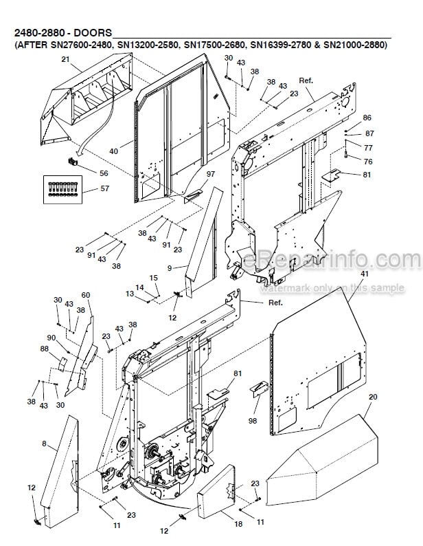 Photo 1 - Gehl 80 Series 2480 2580 2680 2780 2880 Parts Manual Variable Chamber Round Baler 909796 SN1