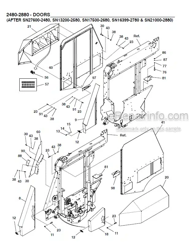 Photo 1 - Gehl 80 Series 2480 2580 2680 2780 2880 Parts Manual Variable Chamber Round Baler 909796 SN1