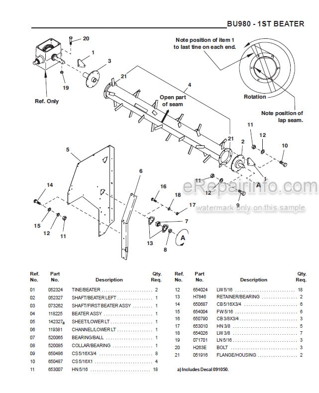 Photo 1 - Gehl 980 Parts Manual Forage Box 907592