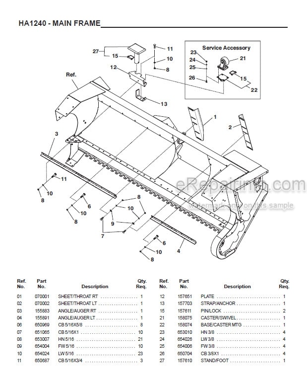 Photo 1 - Gehl HA1240 Parts Manual Hay Attachments 908142