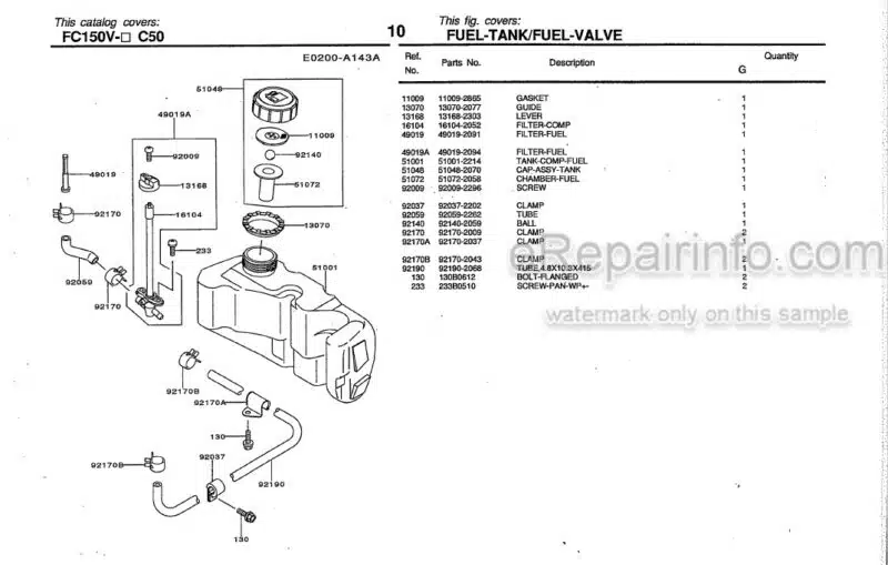 Photo 1 - Iseki FC150V Parts Catalog Engine 99911-723