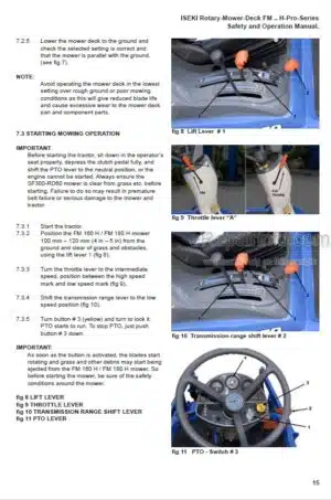 Photo 7 - Iseki FM160H-Pro FM180H-Pro Safety And Operation Maintenance Manual Mower Deck