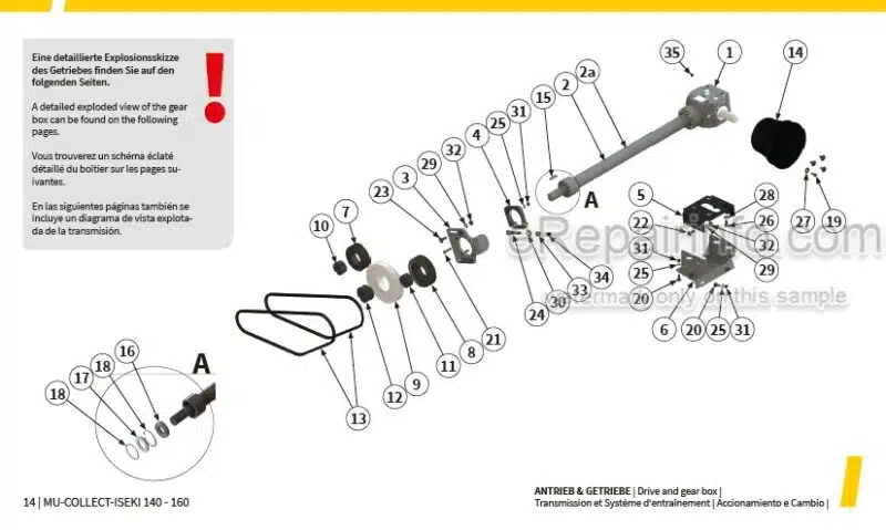 Photo 1 - Iseki Muthing 140 160 Spare Parts List Collector