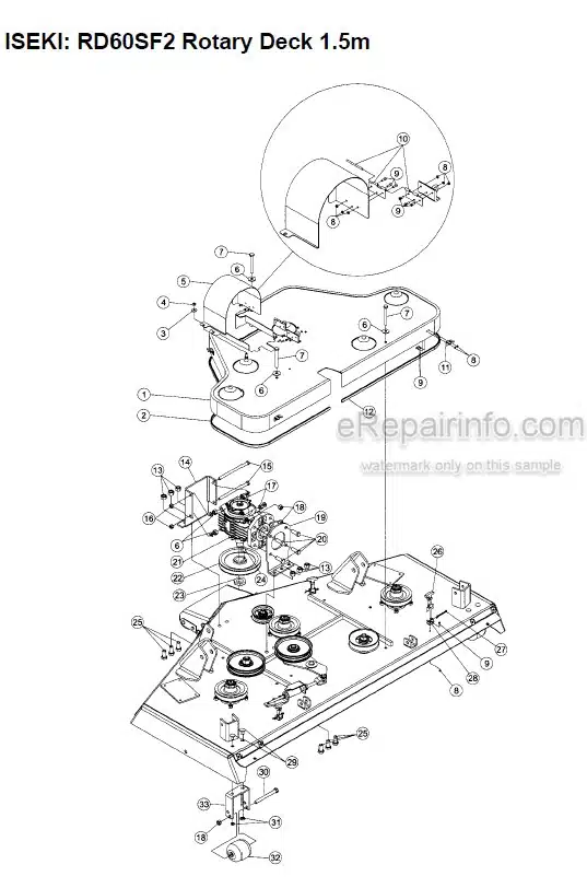 Photo 1 - Iseki RD60SF2 Parts Book Rotary Mower Deck