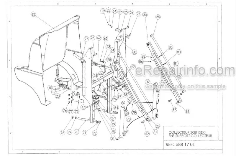 Photo 1 - Iseki SBC500GHW SBC500GH Parts Catalog Grass Collector