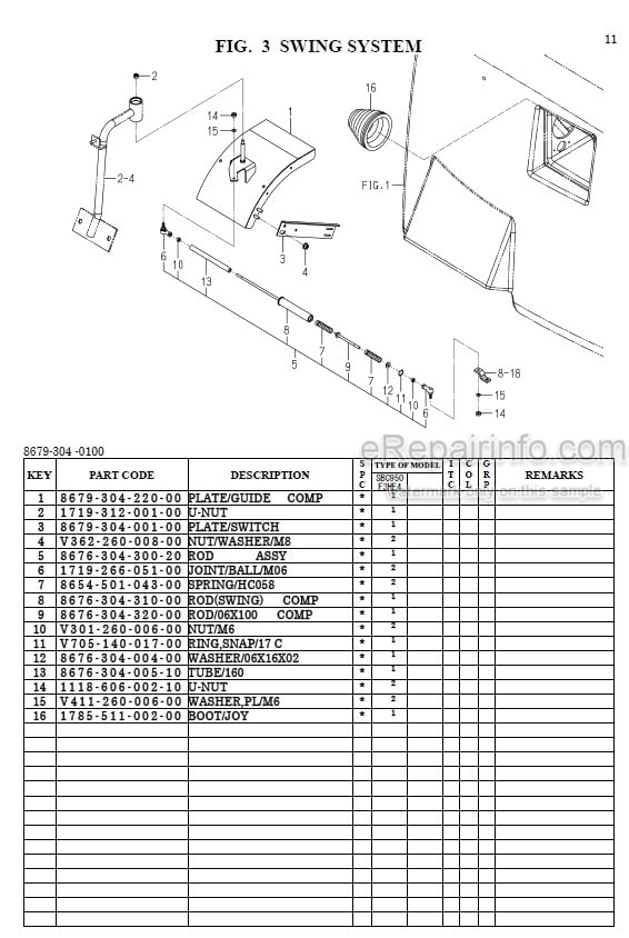 Photo 1 - Iseki SBC950F3 Parts Catalog Collector 8679-097-110-0A