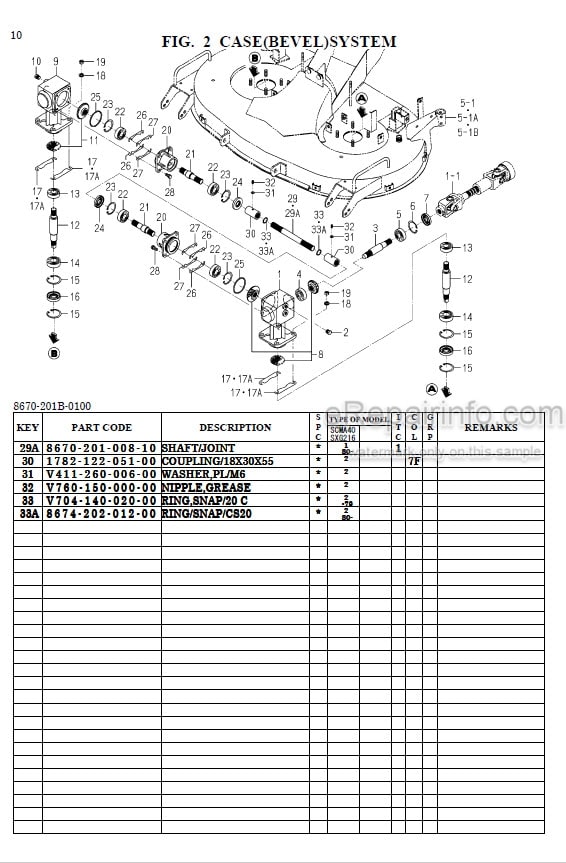 Photo 1 - Iseki SCMA40 Parts Catalogue Mower Deck 8670-097-210-10