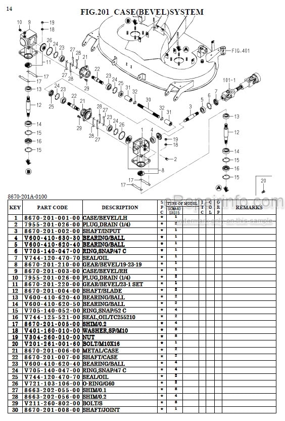Photo 1 - Iseki SCMA40 SBC400X Parts Catalog Mower Deck And Grass Collector
