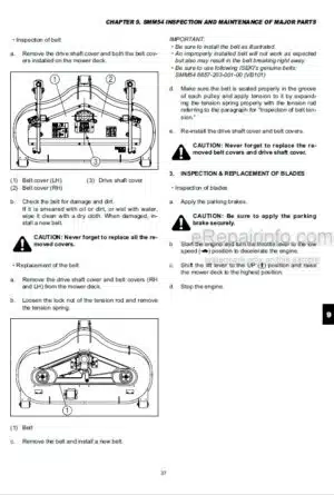 Photo 9 - Iseki SCMA48F SCMA54F SMM54F Operation And Maintenance Mower Deck 0902-01-300