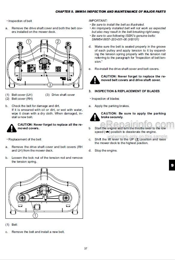 Photo 1 - Iseki SCMA48F SCMA54F SMM54F Operation And Maintenance Mower Deck 0902-01-300