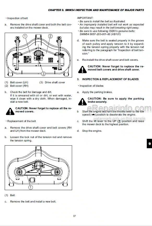 Photo 1 - Iseki SCMA48F SCMA54F SMM54F Operation And Maintenance Mower Deck 0902-01-300