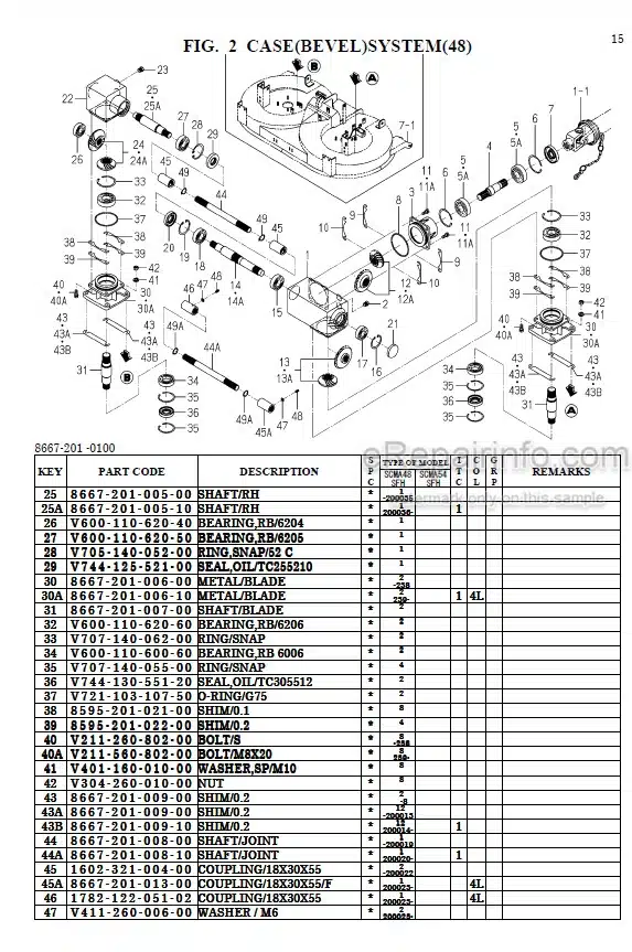 Photo 1 - Iseki SCMA48 SCMA54 SBC550F Parts Catalog Mower Deck And Grass Collector