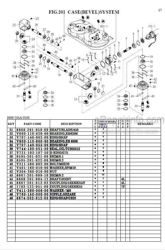 Photo 1 - Iseki SCMA54 SCMA60 SBC1300F Parts Catalog Mower Deck And Collector 8668-095-100-00