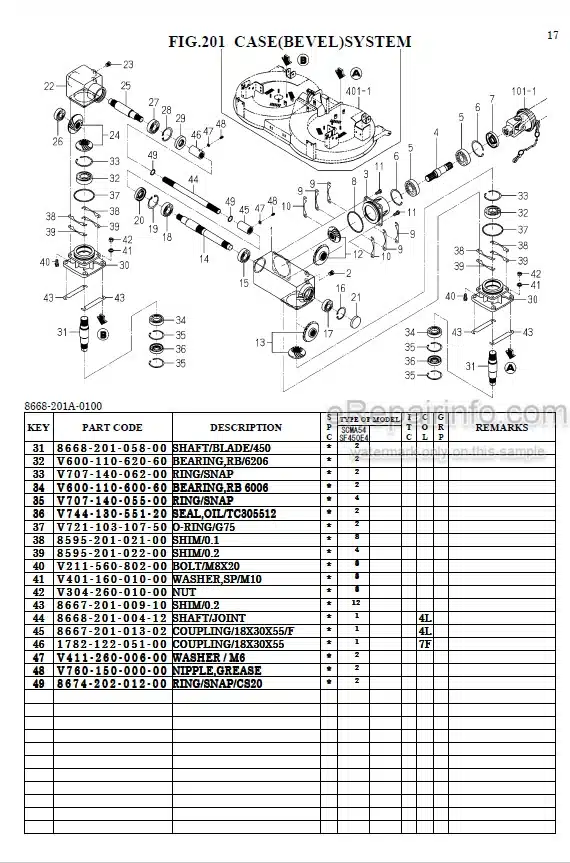 Photo 1 - Iseki SCMA54 SCMA60 SBC1300F Parts Catalog Mower Deck And Collector 8668-095-100-00