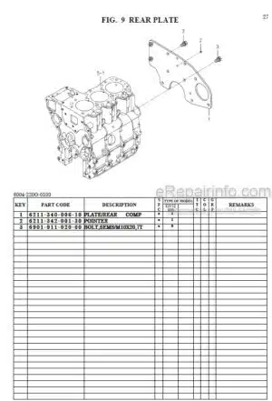 Photo 5 - Iseki SF225F SF237F Parts Catalog Riding Mower 1832-097-110-0A