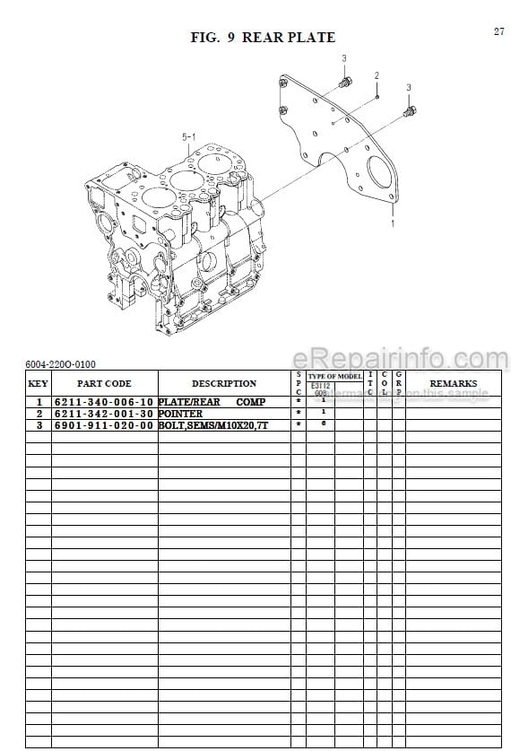 Photo 1 - Iseki SF224F SF235F Parts Catalog Riding Mower 832-097-100-0A