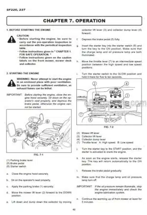 Photo 4 - Iseki SF225 SF237 SCMA54 SCMB60 SSM54 SBC950 Operators Manual Front Mower 1832-912-102-0