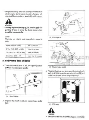 Photo 8 - Iseki SF300 Operators Manual Front Mower 9211-01-500