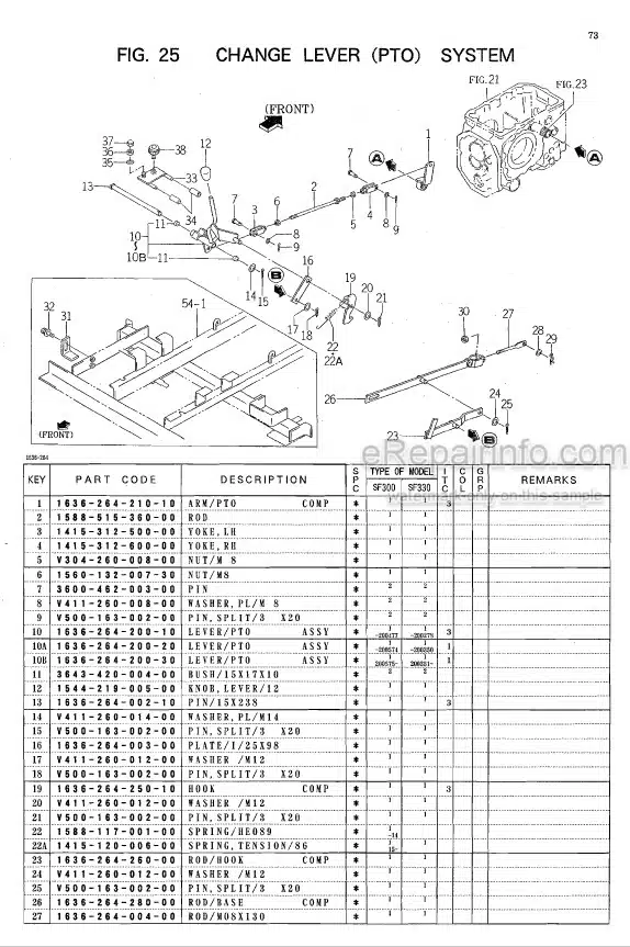 Photo 1 - Iseki SF300 SF330 Parts Catalog Mower 1636-097-100-10