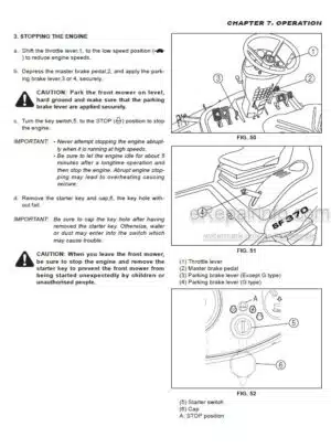 Photo 11 - Iseki SF310 SF370 Operators Manual Front Mower 1770-912-101-4I