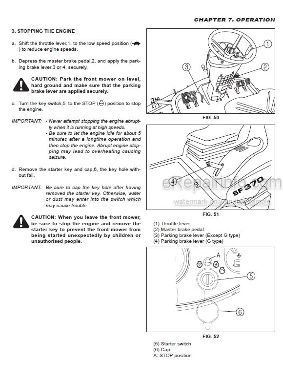 Photo 1 - Iseki SF310 SF370 Operators Manual Front Mower 1770-912-101-4I