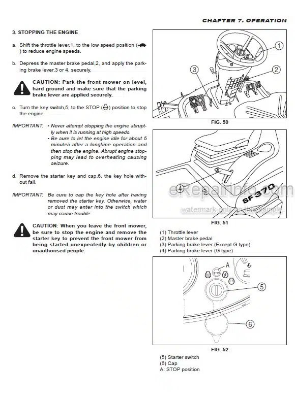 Photo 1 - Iseki SF310 SF370 Operators Manual Front Mower 1770-912-101-4I
