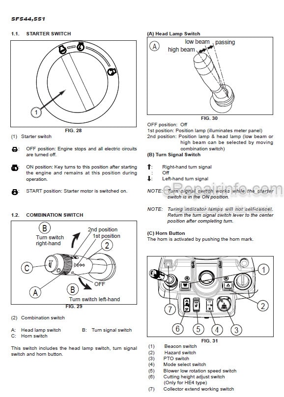 Photo 1 - Iseki SF544 SF551 SCMA54 SCMA60 SCMA71 SBC1300 Operators Manual Front Mower 1809-912-102-3