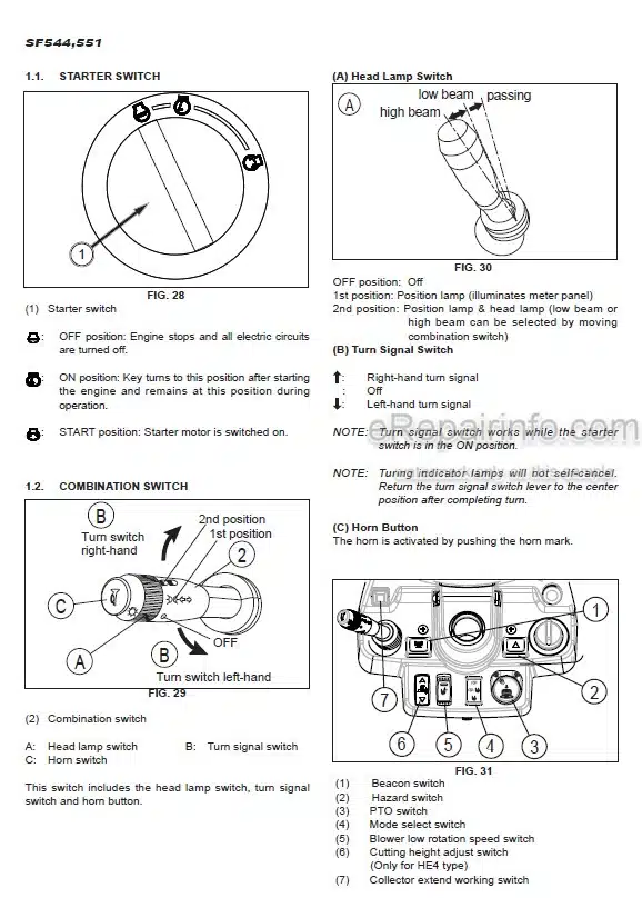 Photo 1 - Iseki SF544 SF551 SCMA54 SCMA60 SCMA71 SBC1300 Operators Manual Front Mower 1809-912-102-3