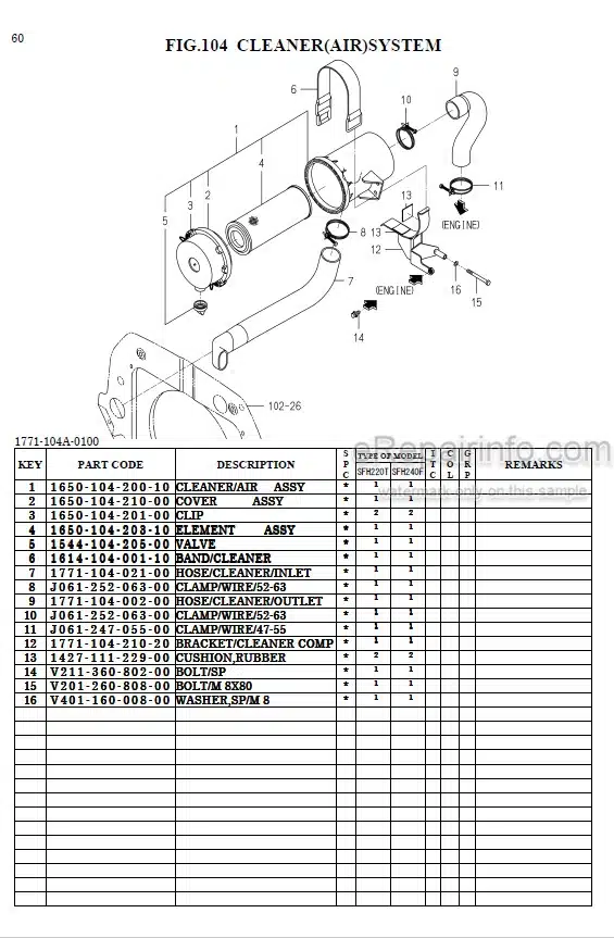 Photo 1 - Iseki SFH220 SFH240 Parts Catalog Mower