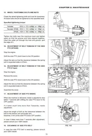 Photo 5 - Iseki SFH240 SFH220 SCMA48F SCMA54F SMM54F SBC550FL SBC550FH Operators Manual Front Mower 1771-912-101-2C