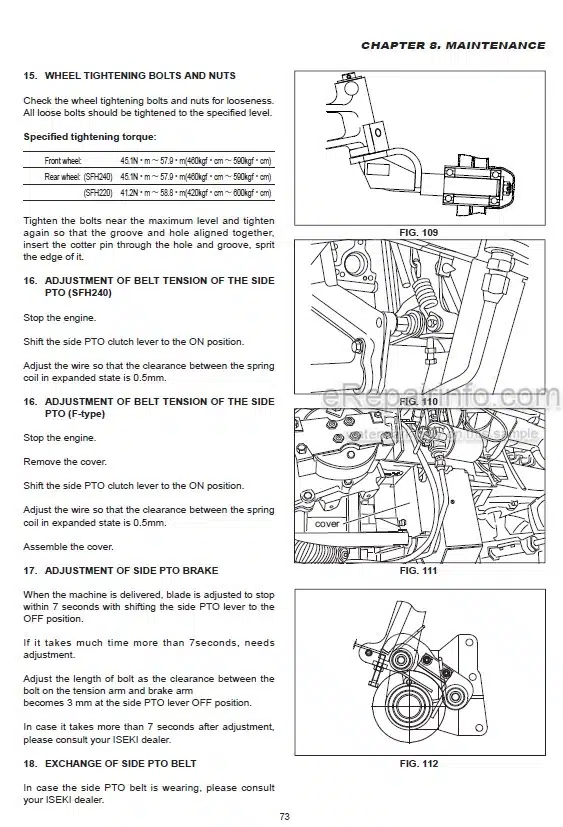 Photo 1 - Iseki SFH240 SFH220 SCMA48F SCMA54F SMM54F SBC550FL SBC550FH Operators Manual Front Mower 1771-912-101-2C