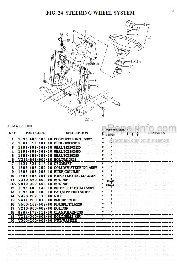 Photo 1 - Iseki SG153H Parts Catalog Lawn And Garden Tractor