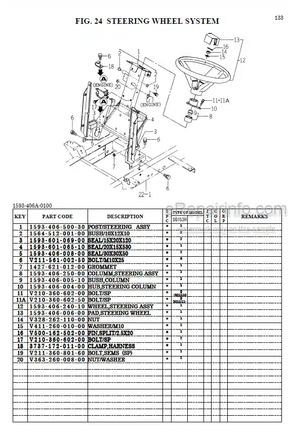 Photo 1 - Iseki SG153H Parts Catalog Lawn And Garden Tractor