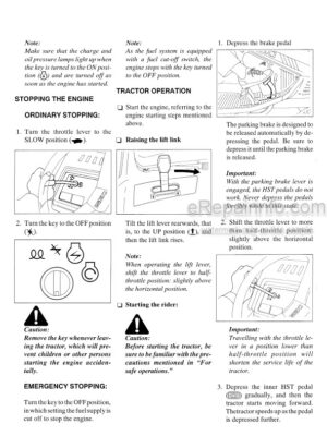 Photo 5 - Iseki SG153 SG173 SSM48 SRM48 Operation Manual Lawn Tractor 9703-01-200