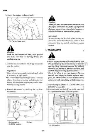 Photo 2 - Iseki SGR17 SGR19 SGR22 Operators Manual Mower